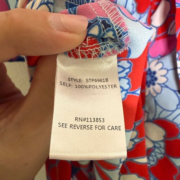 Sugarlips Berry Mix Floral Strapless Romper Size Large Retro Pink Blue White - Picture 8 of 10